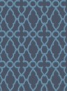 Cole & Son Wallpaper Treillage - Cerulean Blue on Midnight