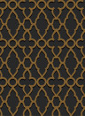 Cole & Son Wallpaper Treillage - Metallic Bronze on Charcoal
