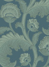 Tapete Fanfare Flock v. Cole & Son - Duck Egg on Dark Petrol