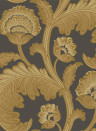 Tapete Fanfare Flock von Cole & Son - Ochre on Charcoal