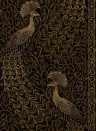 Cole & Son Wallpaper Pavo Parade - Metallic Gold on Soot