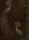 Cole & Son Wallpaper Pavo Parade - Metallic Gold on Soot