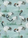 Osborne & Little Papier peint Cranes - Aqua