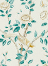 Sanderson Papier peint Andhara - Teal/ Cream