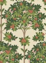 Cole & Son Papier peint Orange Blossom - Orange/ Spring Green on Parchment