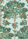 Cole & Son Wallpaper Orange Blossom Burnt Orange/ Mint on Seafoam