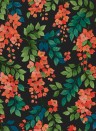 Tapete Bougainvillea von Cole & Son - Rouge on Charcoal