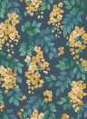 Tapete Bougainvillea von Cole & Son - Ochre & Petrol on Ink