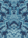 Cole & Son Wallpaper Lola China Blues on Midnight