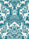 Cole & Son Wallpaper Lola Petrol Blues on White