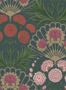 Cole & Son Wallpaper Flamenco Fan Magenta/ Red on Ink