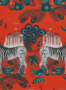 Clarke & Clarke Wallpaper Lost World - Red