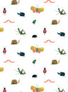 Harlequin Papier peint Garden Friends - Poppy/ Ochre/ Leaf
