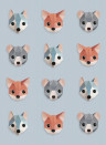 studio ditte Wallpaper Forest Animals Ice Blue Forest Animals Ice Blue