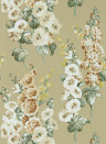 Sanderson Wallpaper Hollyhocks Gold Metallic/ Tan