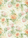 Sanderson Wallpaper Olivia Botanical Green/ Orange