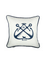 Mindthegap Voyage Anchors Cushion - Blue/ White/ Rope - 50x50cm