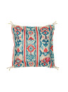 Mindthegap Mediterraneo Ikat Cushion - Indigo/ Red/ White/ Rope - 50x50cm