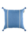Mindthegap Katalin Stripe Cushion - Blue/ Taupe/ Tassel - 50x50cm
