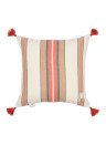Mindthegap Herina Stripe Cushion - Brown/ Green/ White/ Rope - 50x50cm