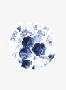 KEK Amsterdam Mural Royal Blue Flowers 1 Circle - S - 1.425m