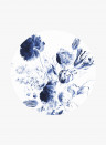 KEK Amsterdam Papier peint panoramique Royal Blue Flowers 2 Circle - M - 1.9m