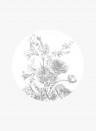 KEK Amsterdam Mural Engraved Flowers 2 Circle - S - 1.425m