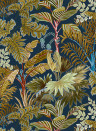 Josephine Munsey Papier peint Palm Grove - Navy and Olive