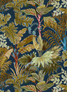 Josephine Munsey Wallpaper Palm Grove - Navy and Olive