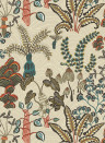 Josephine Munsey Wallpaper Woodland Floor - Stone and Teal