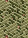 Josephine Munsey Wallpaper Labyrinth with Squirrel - Olive