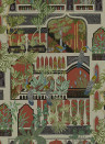 Josephine Munsey Wallpaper Peacock Arches - Terracotta