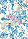 Sanderson Wallpaper Bamboo and Birds - China Blue/ Lotus Pink