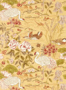 Sanderson Wallpaper Crane and Frog - Honey/ Olive