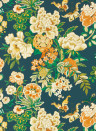 Sanderson Tapete Emperor Peony - Midnight/ Apricot
