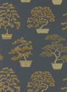 Sanderson Wallpaper Penjing - Ink Black/ Gold