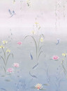 Sanderson Wallpaper Water Garden - Soft Jade/ Pink Blossom
