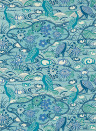 Thibaut Papier peint Heron Stream - Turquoise