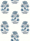 Thibaut Papier peint Lily Flower - Blue and White