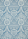 Thibaut Wallpaper Chamomile - Blue and White