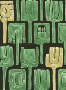 Elitis Wallpaper Totem Grün /Gelb