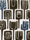Elitis Wallpaper Totem Braun/ Blau