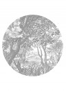 KEK Amsterdam Papier peint panoramique Engraved Landscapes 4 Circle - BW - Durchmesser 1,425m
