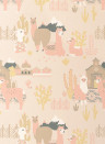 Majvillan Papier peint Lama Village - Light Sunny Pink
