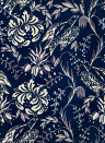 MINDTHEGAP Wallpaper Folk Embroidery Indigo/  Off White