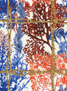 MINDTHEGAP Wallpaper Corrallia Indigo/ Red/ White/ Yellow