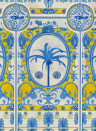 MINDTHEGAP Wallpaper The Villa Mural Blue/ Yellow/ Taupe