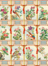 MINDTHEGAP Wallpaper Flowering Wall Taupe/ Red/ Green/ Blue