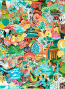 Harlequin Wallpaper Journey of Discovery - Ionian/ Harissa/ Emerald