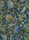 Josephine Munsey Wallpaper Chameleon Trail - Bright Blues and Greens